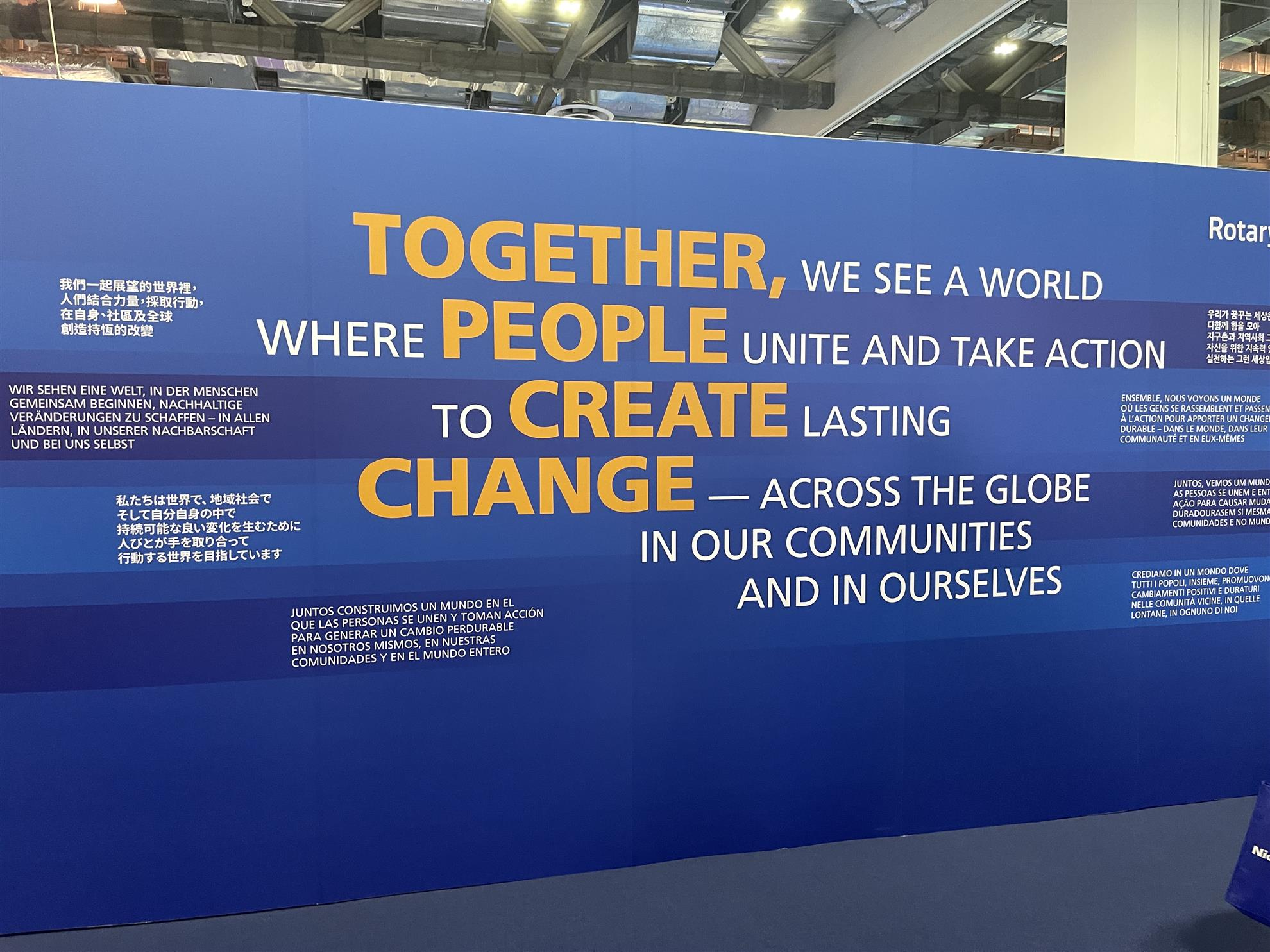 Rotary International Service Above Self motto wall representing ICC Greece-Romania mission and values